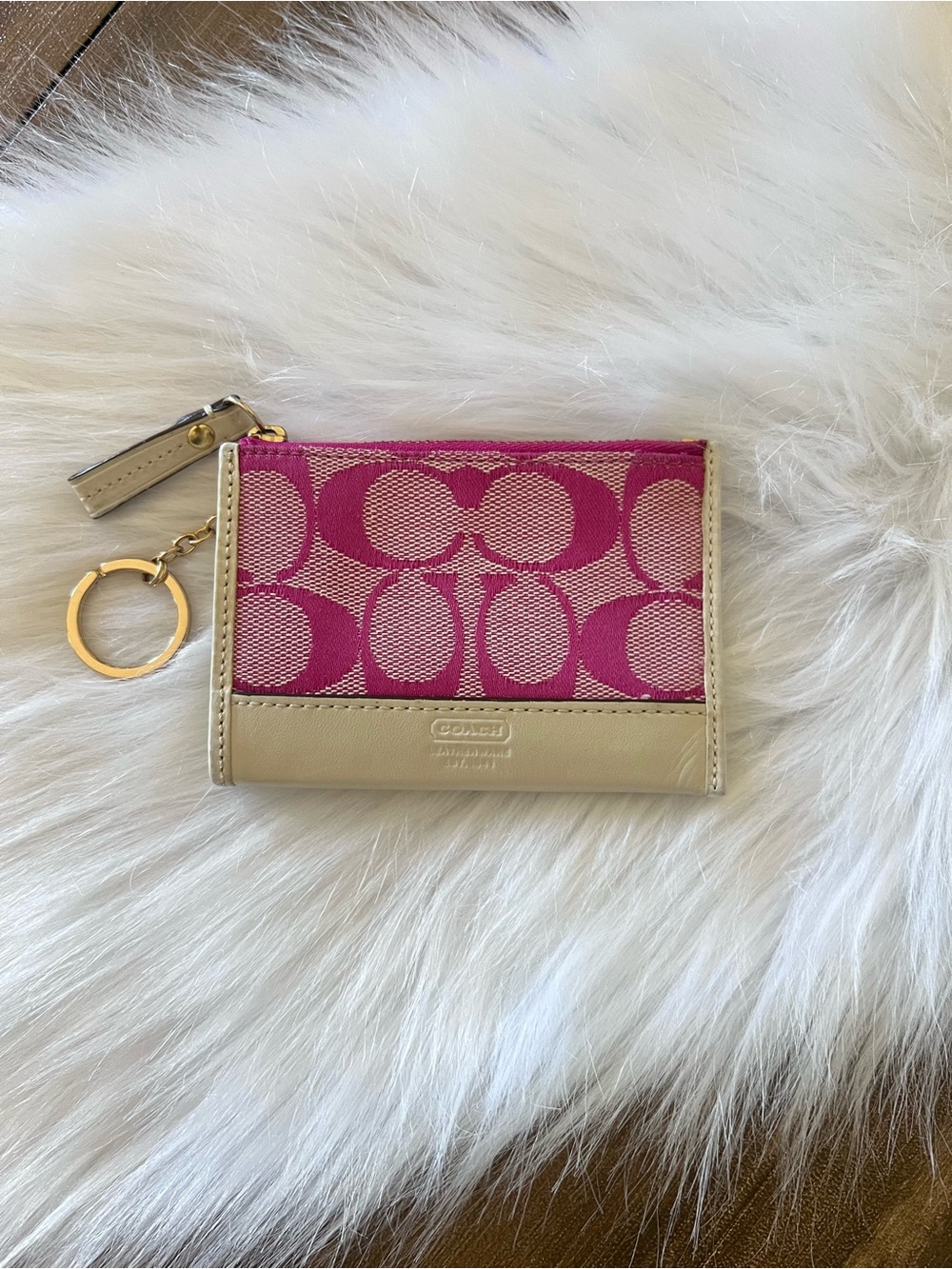 Coach Y2K Pink Keychain Coin Wallet